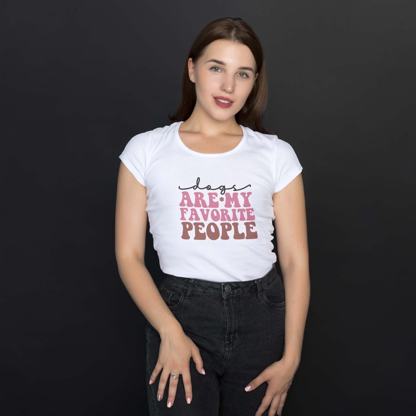 Camiseta Baby Look "Minhas Pessoas Favoritas São Cachorros"