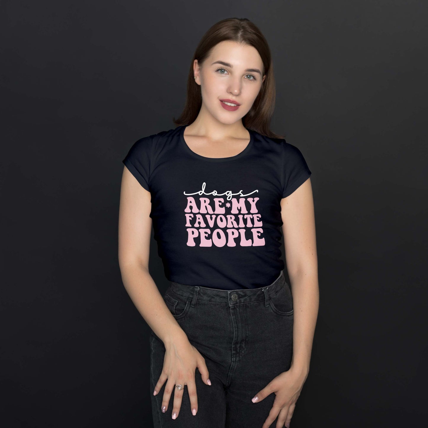 Camiseta Baby Look "Minhas Pessoas Favoritas São Cachorros"