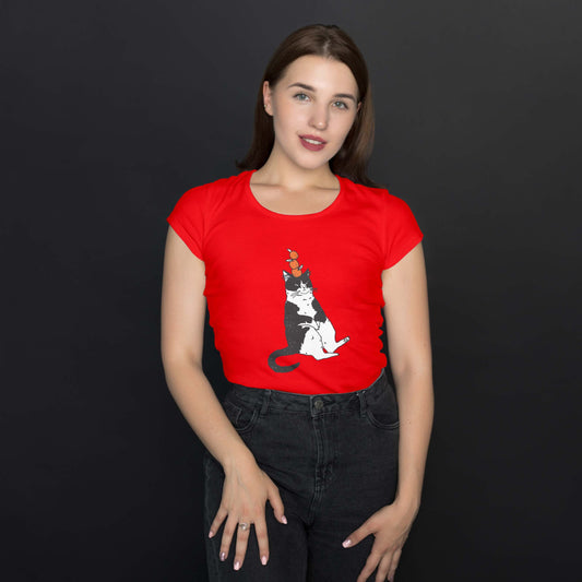 Camiseta Baby Look "Gatinho Equilibrista"