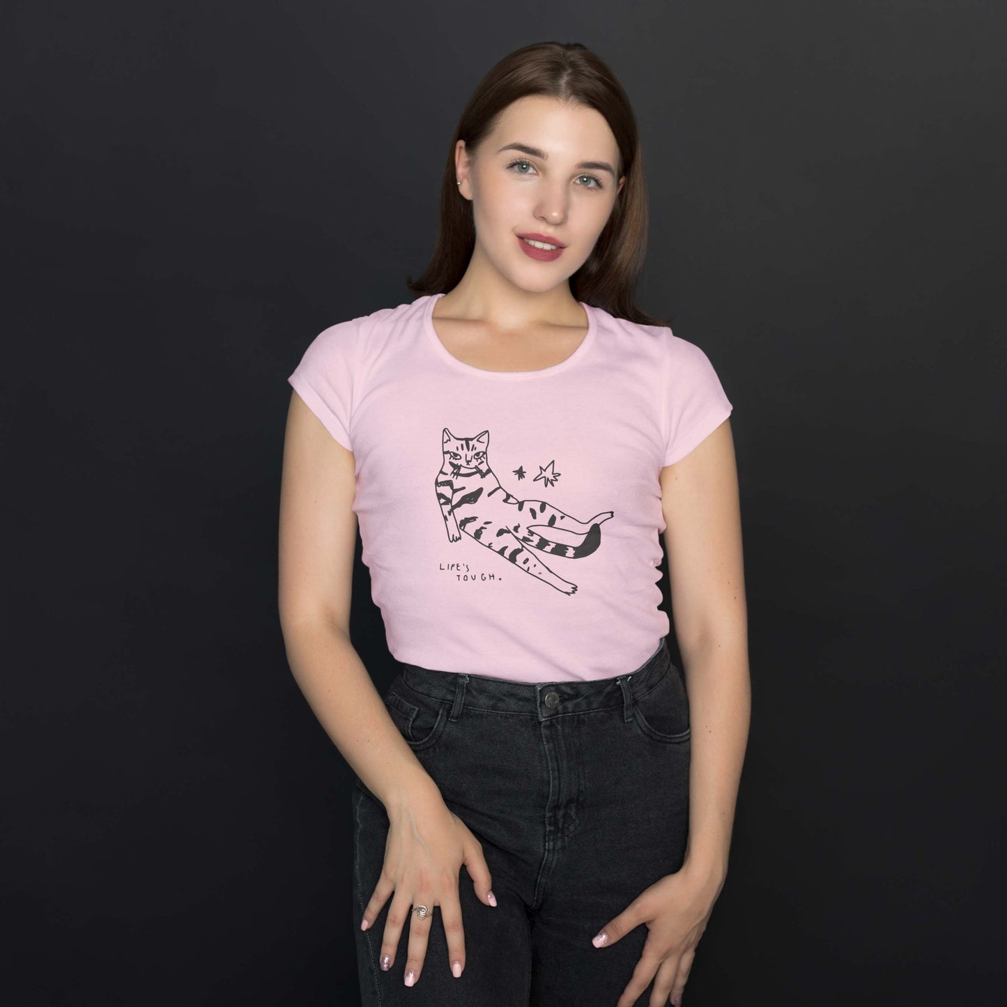 Camiseta Baby Look "Gatinho de Saco Cheio"