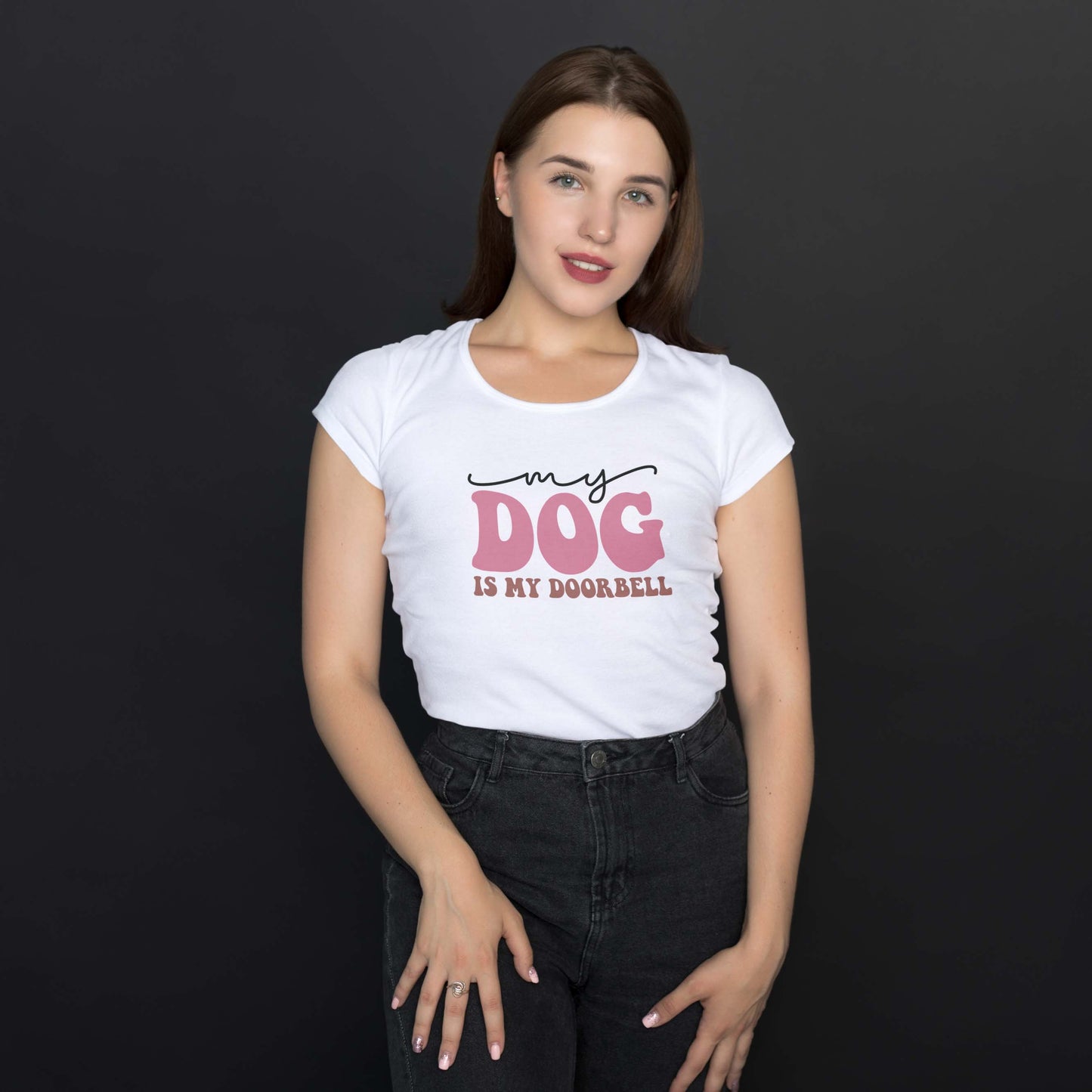 Camiseta Baby Look "Minha Campainha é meu Cachorro"