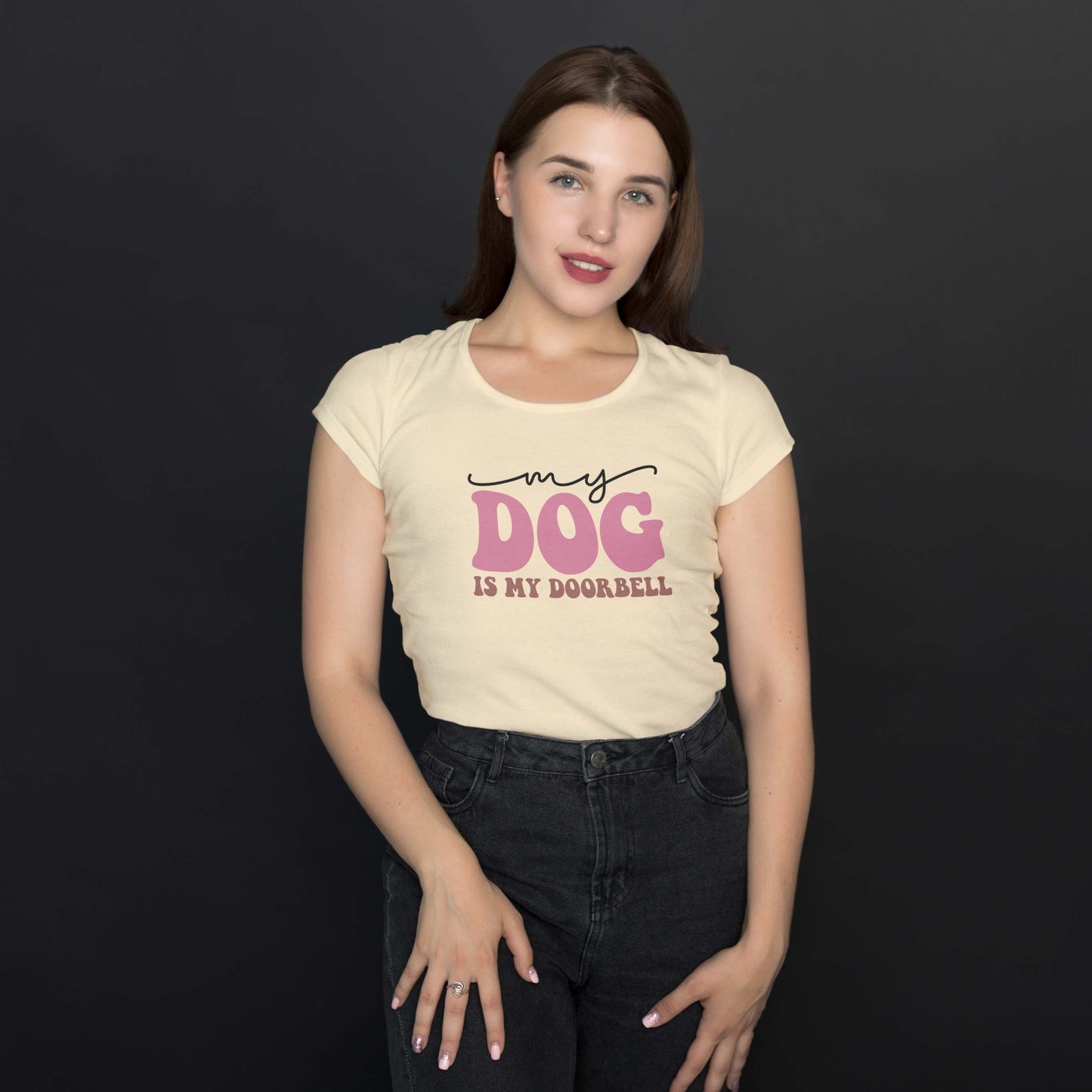 Camiseta Baby Look "Minha Campainha é meu Cachorro"