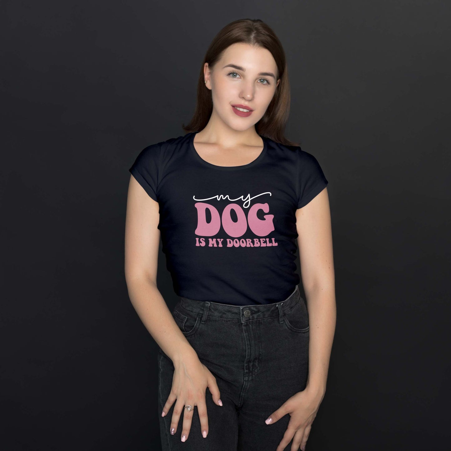 Camiseta Baby Look "Minha Campainha é meu Cachorro"