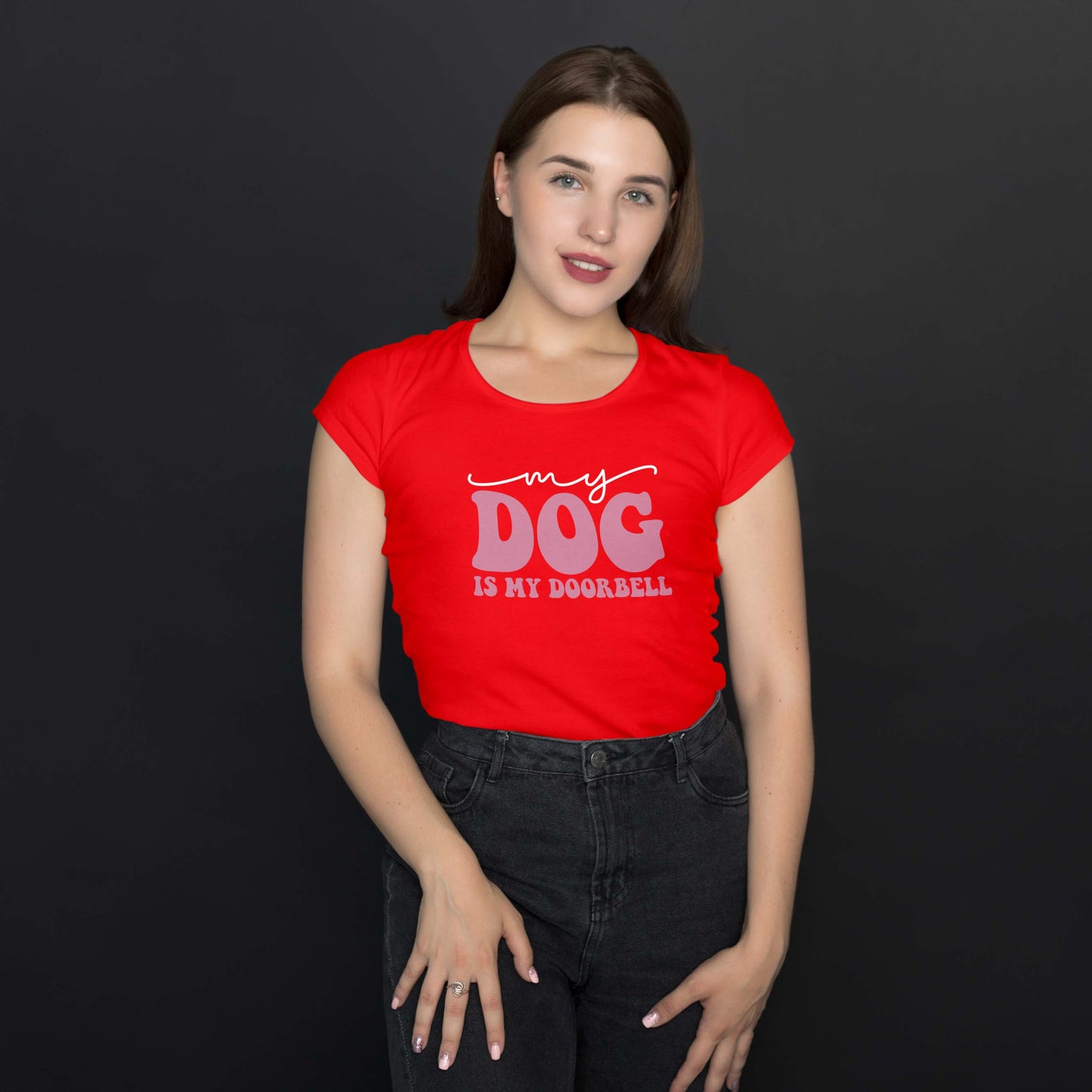 Camiseta Baby Look "Minha Campainha é meu Cachorro"