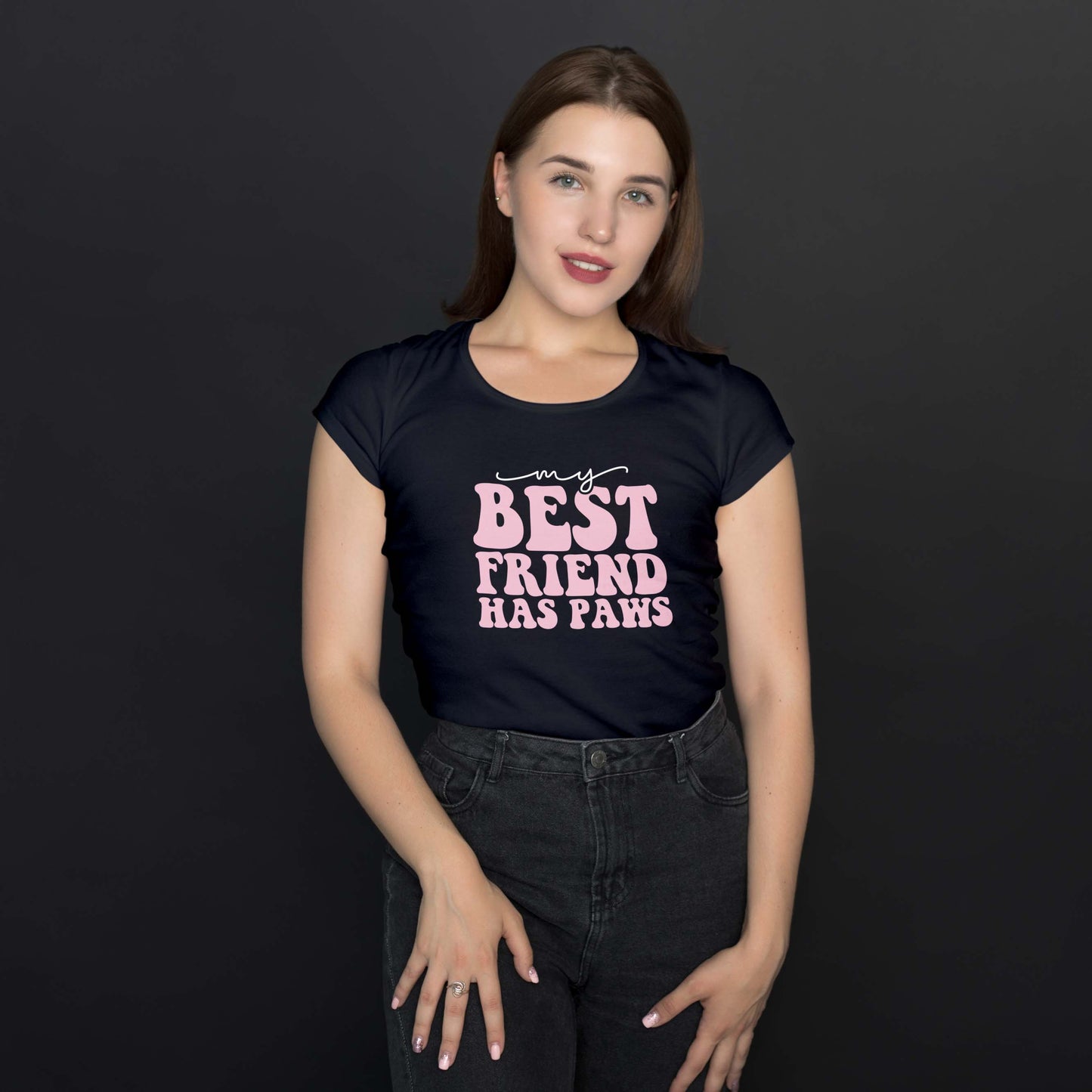 Camiseta Baby Look "Meu Melhor Amigo Tem Patas"