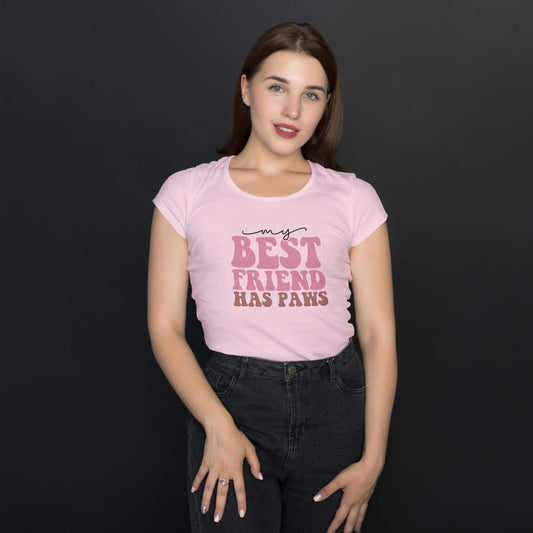 Camiseta Baby Look "Meu Melhor Amigo Tem Patas"